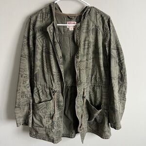 Mossimo Y2K Olive Green Military Jacket, Womens Size Medium
